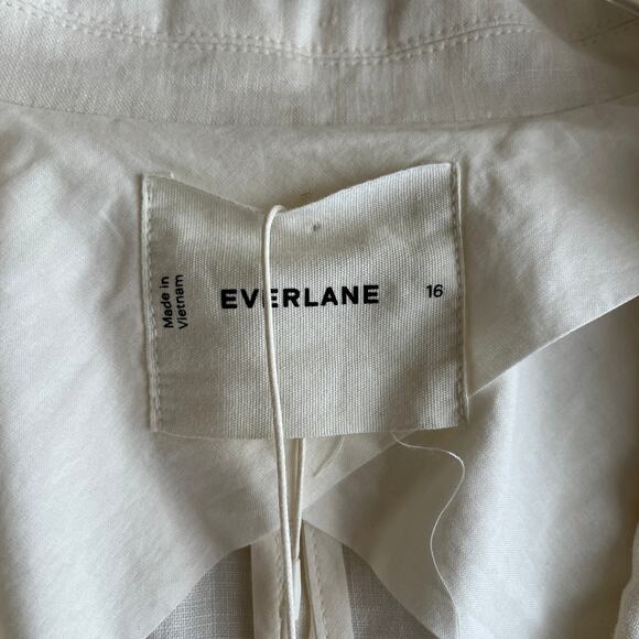 Everlane Linen Double Breasted Blazer Cream Quiet Luxury Elevated Basic Cream 16 - Picture 4 of 8